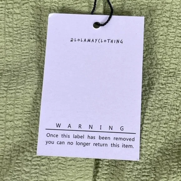 Lola May shirt Dress with Tie Waist in Green - Picture 6 of 7